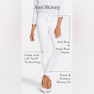 - NYDJ embroidered and beaded Ami skinny jeans medium blue  denim size 10